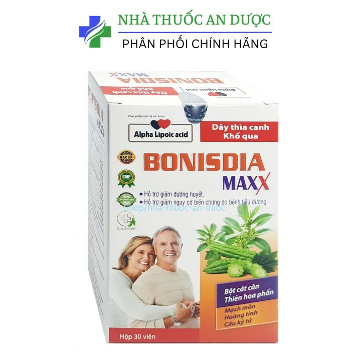 Viên uống Bonisdia Maxx hỗ trợ giảm tiểu đường, giảm nguy cơ biến chứng – Lọ 30 viên