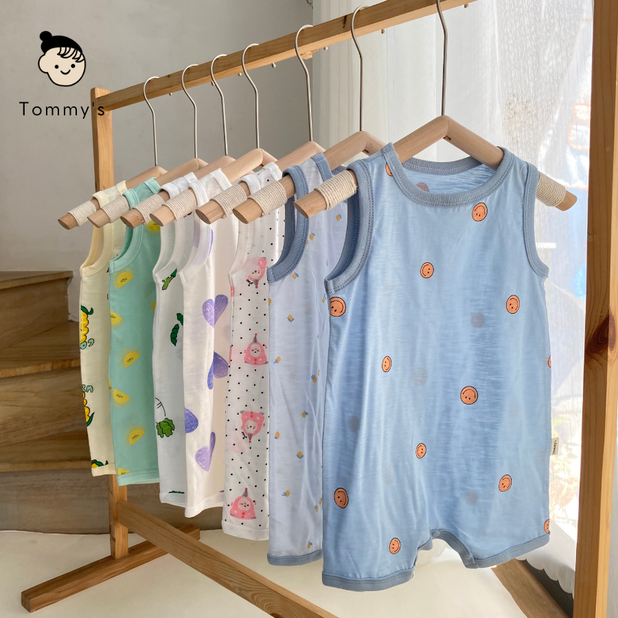 Body Đùi Sát Nách Bé Trai Bé Gái 0-24 tháng Thun Cotton Xuất Dư Hàn  Mềm Mát Tommy House