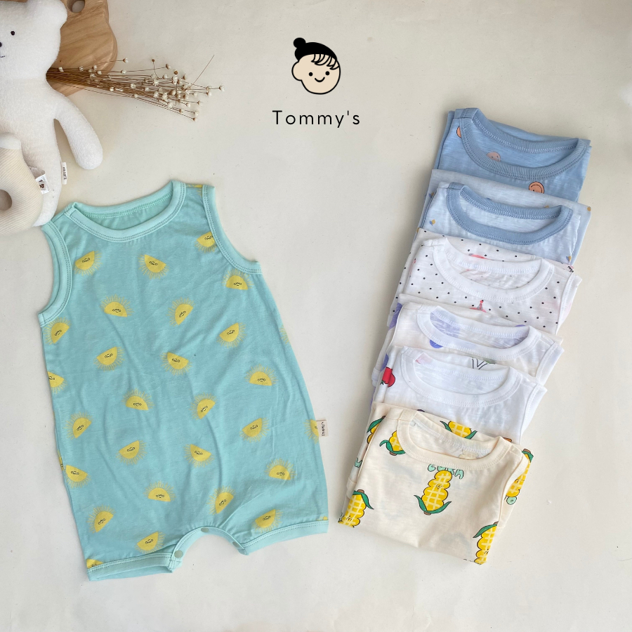 Body Đùi Sát Nách Bé Trai Bé Gái 0-24 tháng Thun Cotton Xuất Dư Hàn  Mềm Mát Tommy House