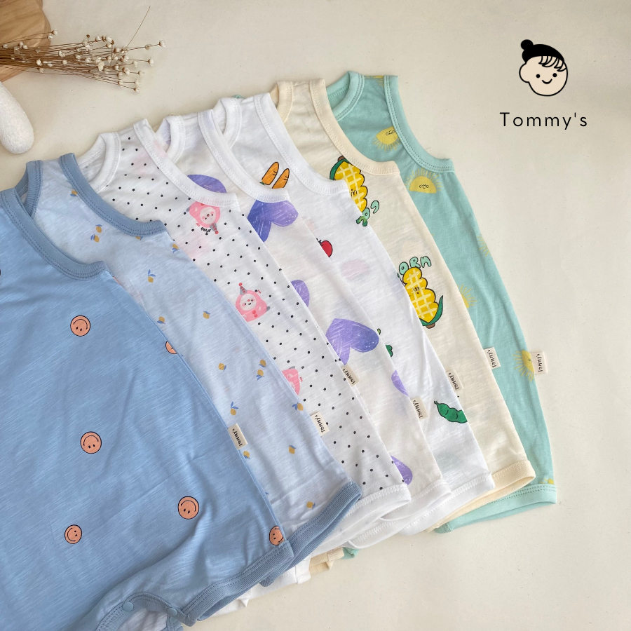 Body Đùi Sát Nách Bé Trai Bé Gái 0-24 tháng Thun Cotton Xuất Dư Hàn  Mềm Mát Tommy House