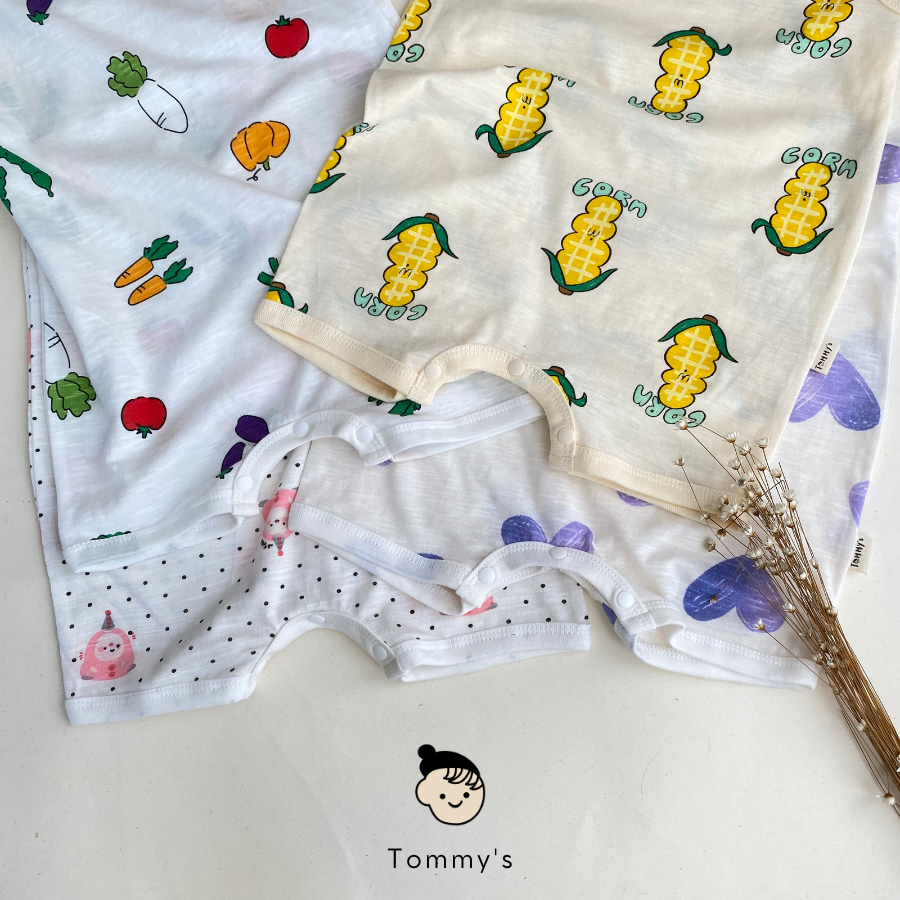 Body Đùi Sát Nách Bé Trai Bé Gái 0-24 tháng Thun Cotton Xuất Dư Hàn  Mềm Mát Tommy House