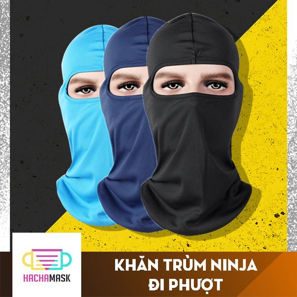 Khăn Bịt Mặt Ninja, Khăn Chống Nắng Vải Mát Lạnh Co Giãn 4 Chiều Chính Hãng