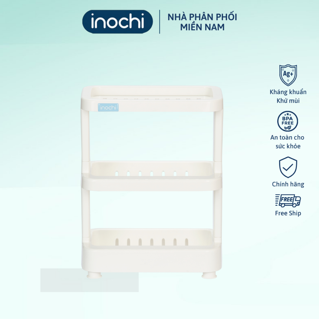 Kệ Nachi, Inochi Nhật Bản, 2 tầng, kháng khuẩn, dùng làm kệ đựng gia vị nhà bếp, nhà tắm