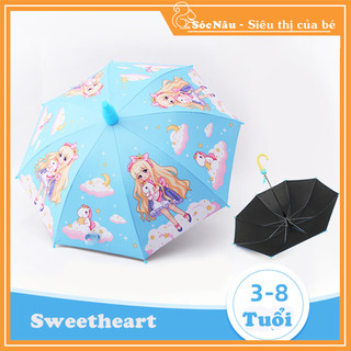 Ô dù đi nắng che mưa công chúa Sweet heart xanh cho bé gái - Ô dù cao cấp cho bé