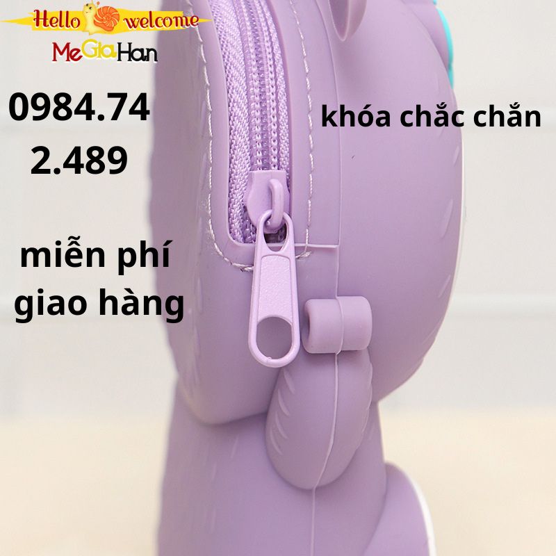 Túi  Cho Bé Gái,Túi Đeo Chéo Cho Bé Gái Chất Liệu Silicon Nhân Vật Hoạt Hình Dễ Thương Dành Cho Bé