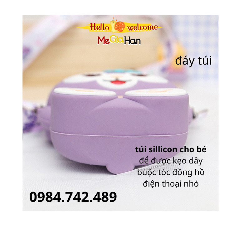 Túi  Cho Bé Gái,Túi Đeo Chéo Cho Bé Gái Chất Liệu Silicon Nhân Vật Hoạt Hình Dễ Thương Dành Cho Bé