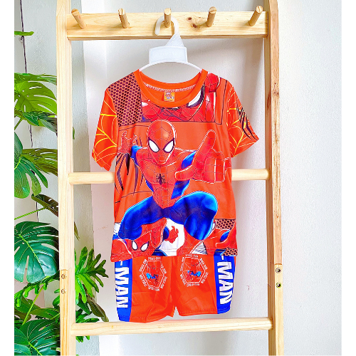 Đồ bộ bé trai quần áo in 3D hoạt hình siêu nhân người nhện đồ cho trẻ em từ 8-27kg