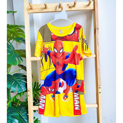 Đồ bộ bé trai quần áo in 3D hoạt hình siêu nhân người nhện đồ cho trẻ em từ 8-27kg