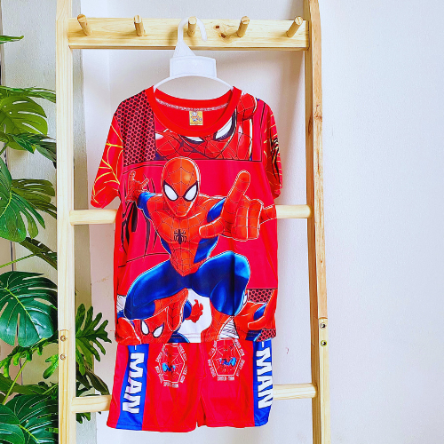 Đồ bộ bé trai quần áo in 3D hoạt hình siêu nhân người nhện đồ cho trẻ em từ 8-27kg