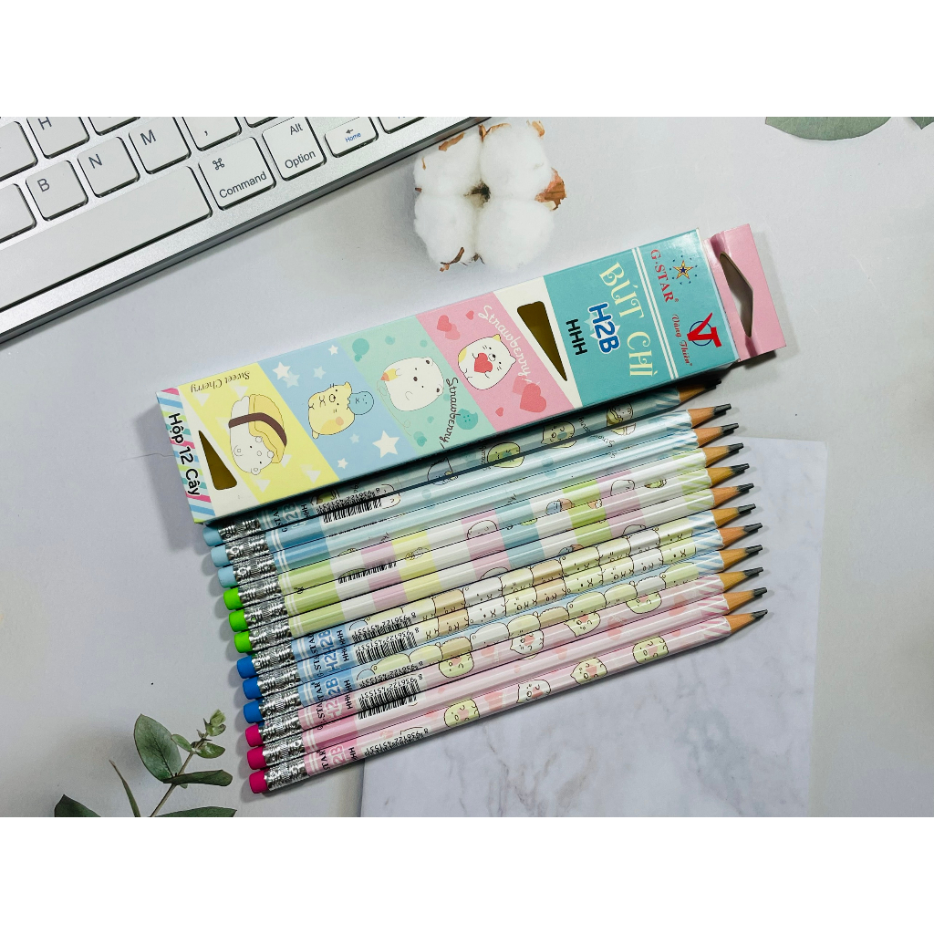 Hộp Bút Chì Gỗ Gấu Dâu, Hộp Bút Chì Gỗ Hoạt Hình Dễ Thương, Bút Chì Gỗ Deli, Bút Chì Gỗ Thiên Long, Bút Chì Sanrio