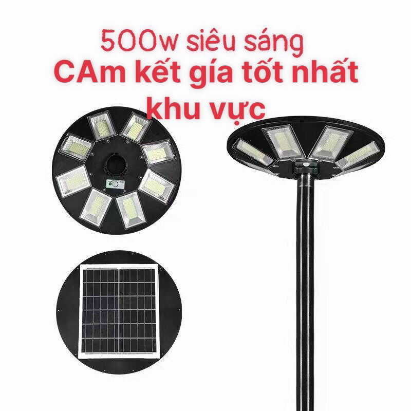 Đèn led UFO năng lượng mặt trời 8 mắt 500w 800w 1200w chiếu sáng sân vườn cam kết giá rẽ nhất khu vực