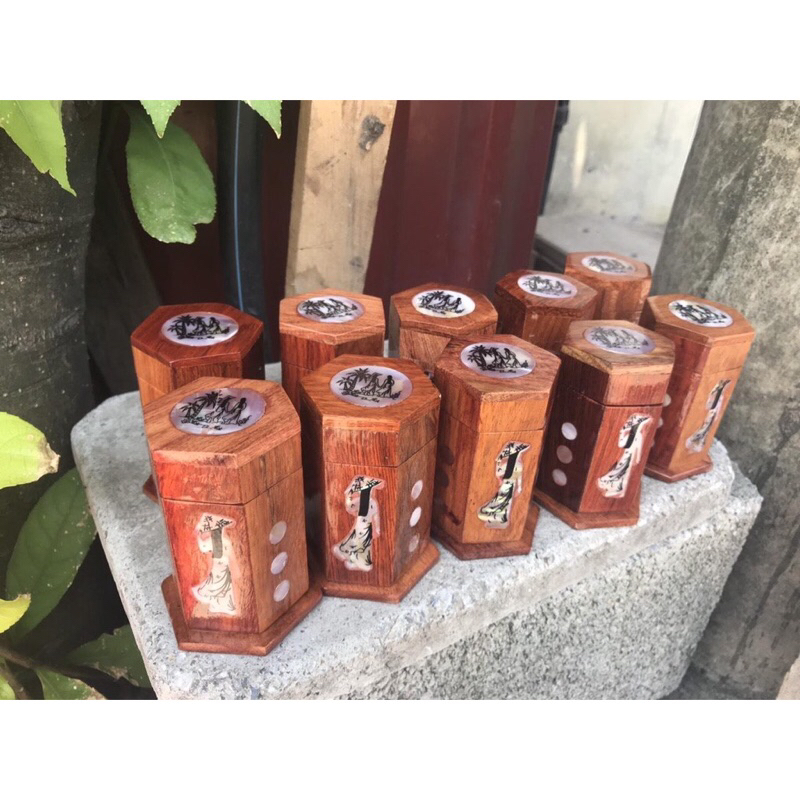 Lọ tăm gỗ hương, tăm hồ lô, tăm khảm trai