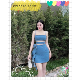 [BIGSIZE ẢNH THẬT] - Đầm jeans bigsize - đầm cutout bigsize