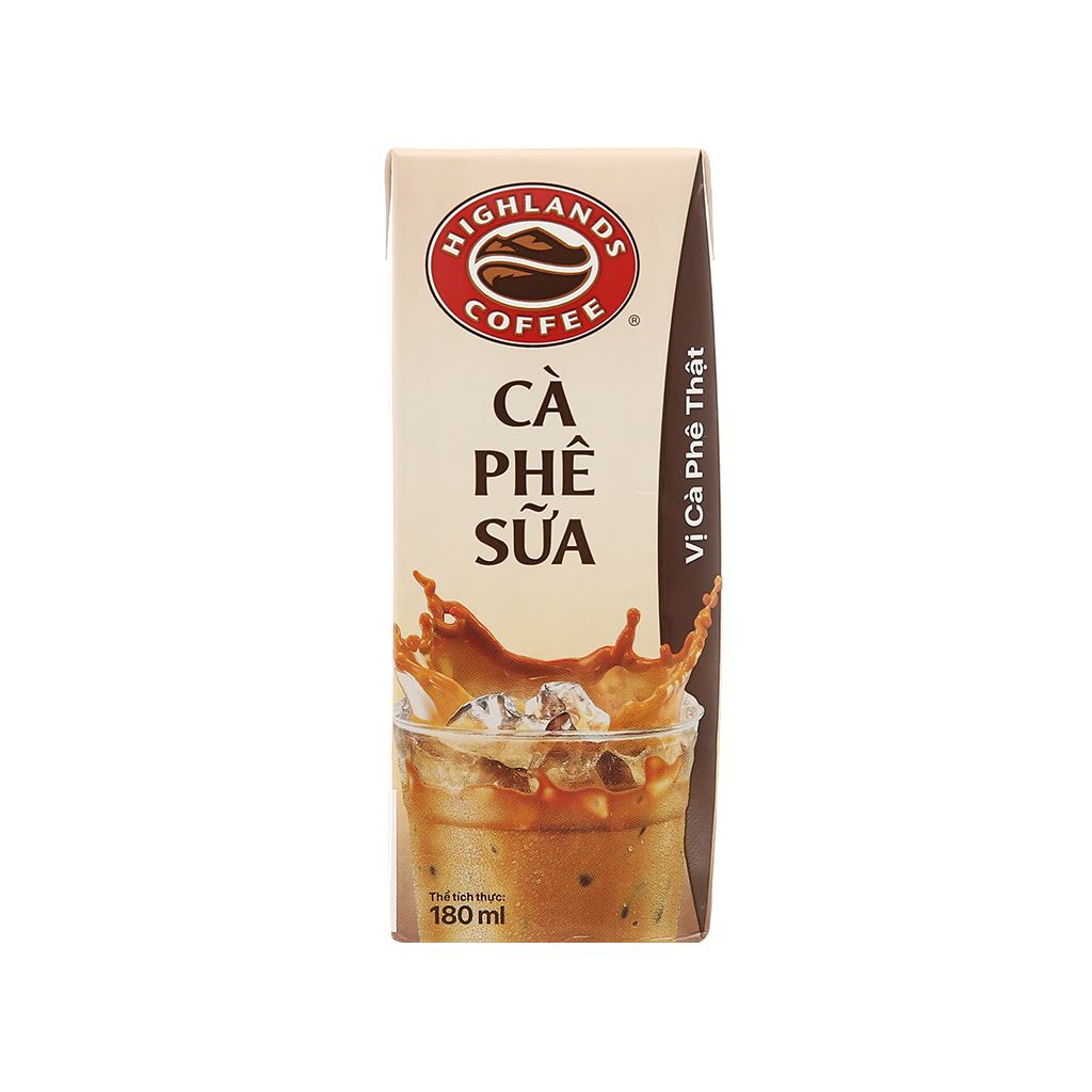 Thùng 48 hộp cà phê sữa HIGHLANDS 180ml / Combo 12 hộp cà phê sữa HIGHLANDS 180ml