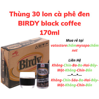 Thùng 30 lon cà phê đen birdy black coffee 170ml / lốc 6 lon cà phê đen birdy black coffee 170ml