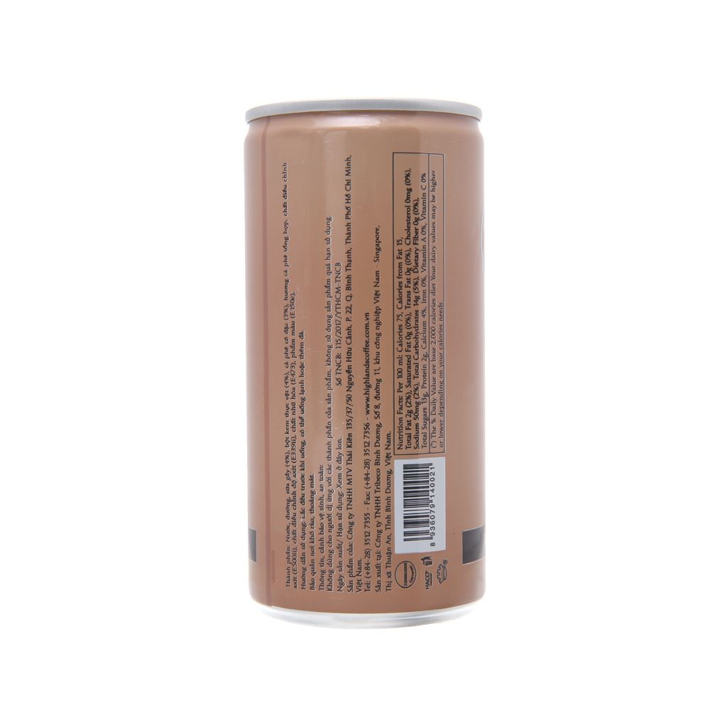 Thùng 24 lon cà phê sữa HIGHLANDS 185ml / Lốc 6 lon cà phê sữa HIGHLANDS 185ml