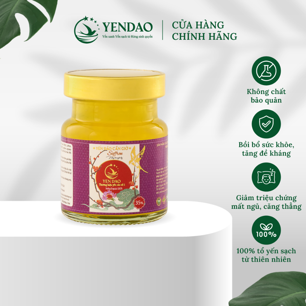 Nước Yến Sào Saffron Nhụy Hoa Nghệ Tây Yến Đảo Hỗ Trợ Bồi Bổ Cơ Thể Và Phục Hồi Sức Khỏe 70ml/ Hũ