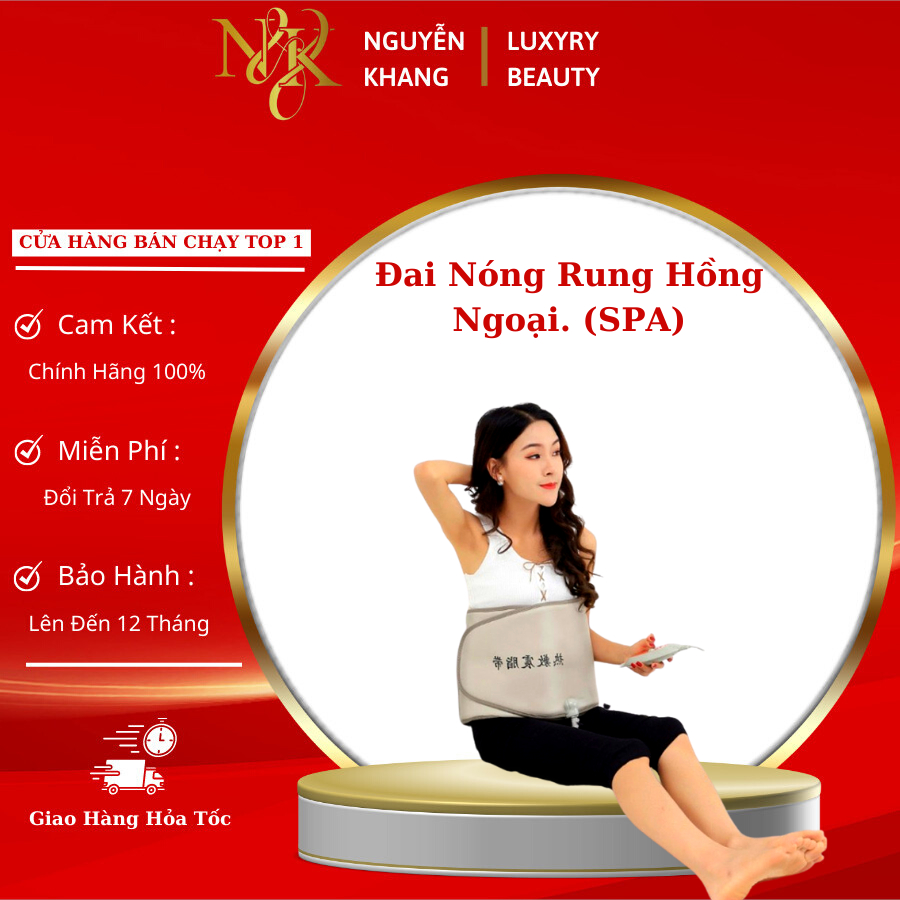 Đai quấn nóng rung massage giảm béo hồng ngoại Fuyuan cao cấp.