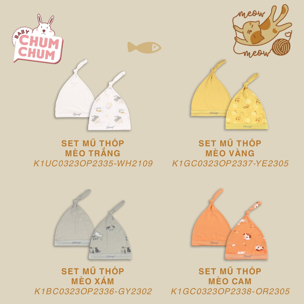Set Mũ Thóp Mèo CHAANG AW23D8