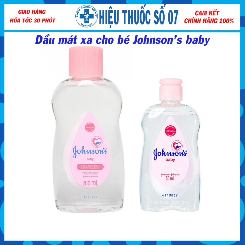 Dầu mát xa và dưỡng ẩm cho bé Johnson Baby Oil 50ml-200ml