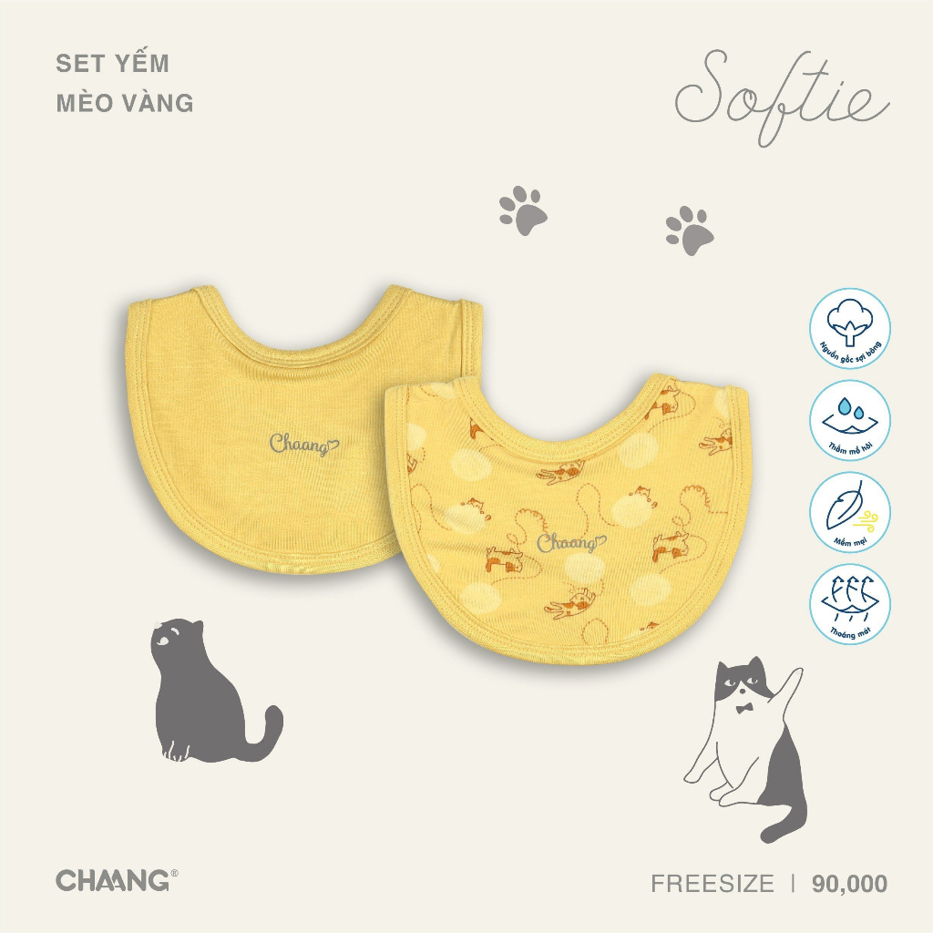 Set Yếm Sơ Sinh Mèo CHAANG AW23D8