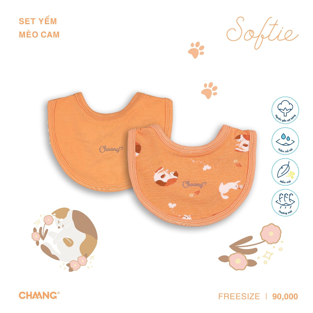 Set Yếm Sơ Sinh Mèo CHAANG AW23D8