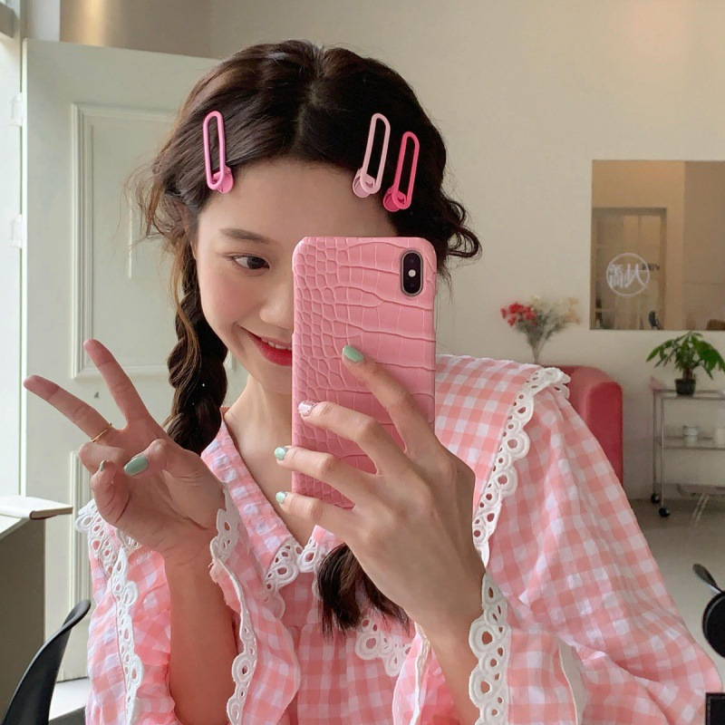 Set 3 kẹp tóc mái NOVSET thiết kế sắc màu đầu vuông