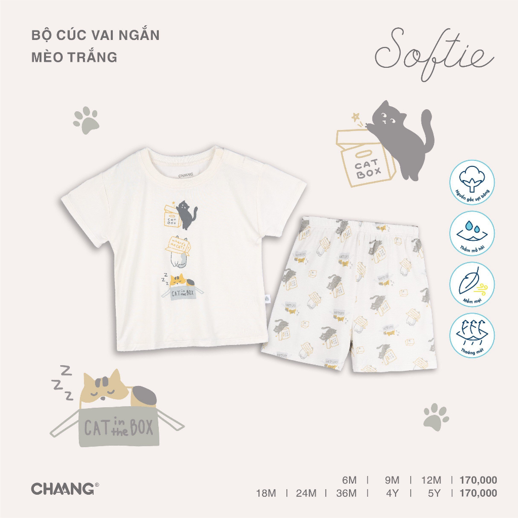 Bộ Cúc Vai Ngắn Mèo CHAANG AW23D8