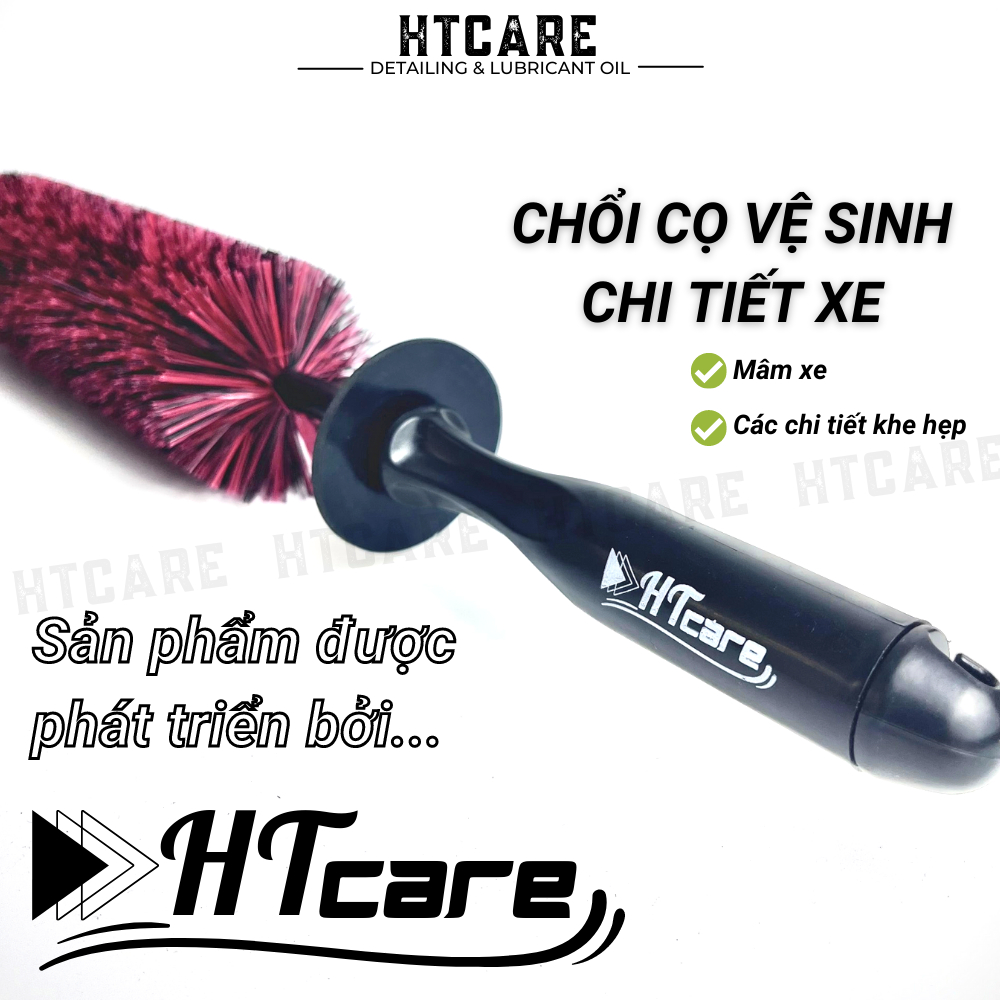 Chổi Cọ Vệ Sinh Mâm Bánh Xe, Khoang Máy và Lazang mềm mịn, không trầy xước dùng cho Ôtô xe máy HTCare