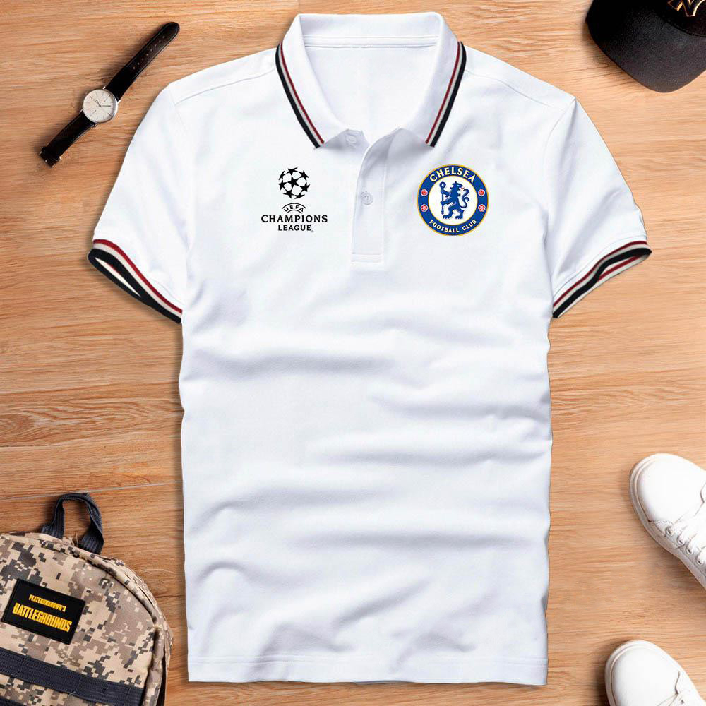 áo polo nam clb chelsea áo thun thể thao bóng đá có cổ C1 siêu đẹp, chất vải cotton cá xấu gai mịn co dãn tốt nhà XUZI