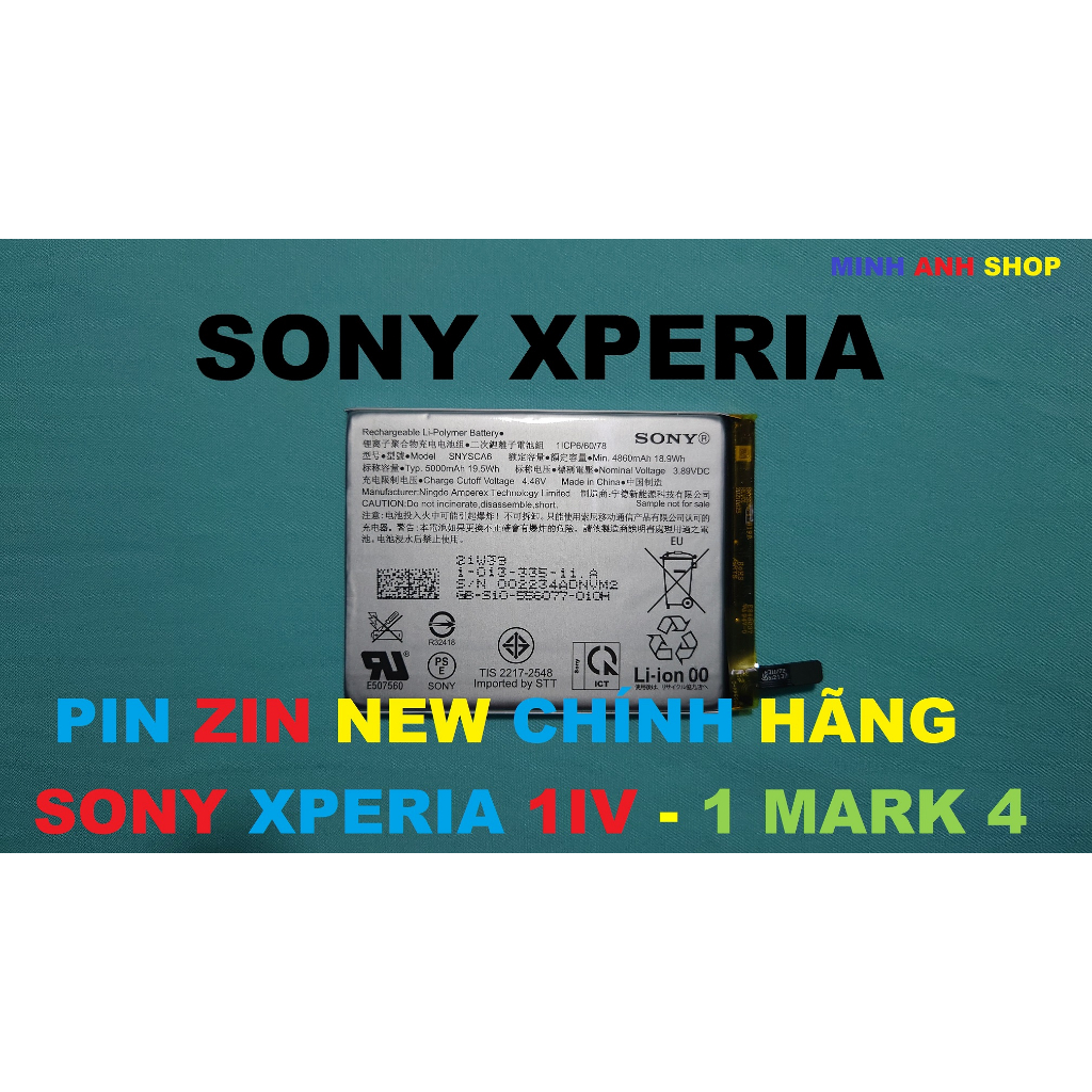 PIN ZIN NEW CHÍNH HÃNG CHO SONY XPERIA 1IV  : XQ-CT44 ; XQ-CT54 ; XQ-CT62 ; XQ-CT72 ; SO-51C ; SOG06 ; A201SO