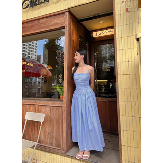Váy dài đi biển váy trễ vai phong cách hàn quốc hàng thiết kế loại 1 hình chính chủ Hana dress