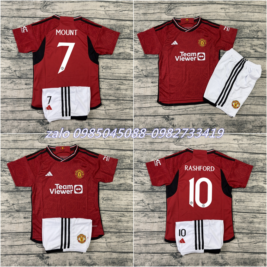 ÁO QUẦN BÓNG ĐÁ TRẺ EM CÂU LẠC BỘ MANCHESTER UNITED-VẢI MÈ KIM THÁI CAO CẤP