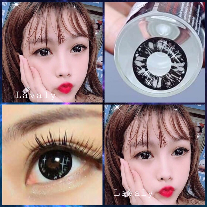 Lens thời trang màu đen long lanh búp bê giãn tròng 14.5mm