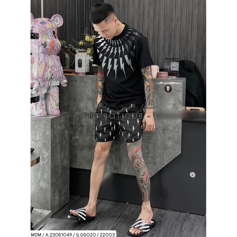 combo quần áo tia sét trắng đen nam nữ mang cực đẹp giá rẻ ai cũng mua được nhận kiểm tra hàng trước khi thanh toán