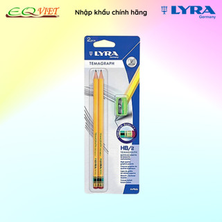 Bút chì đen Lyra Temagraph HB/2 nhập khẩu Đức - Vỉ 2 chiếc kèm gọt chì 012706