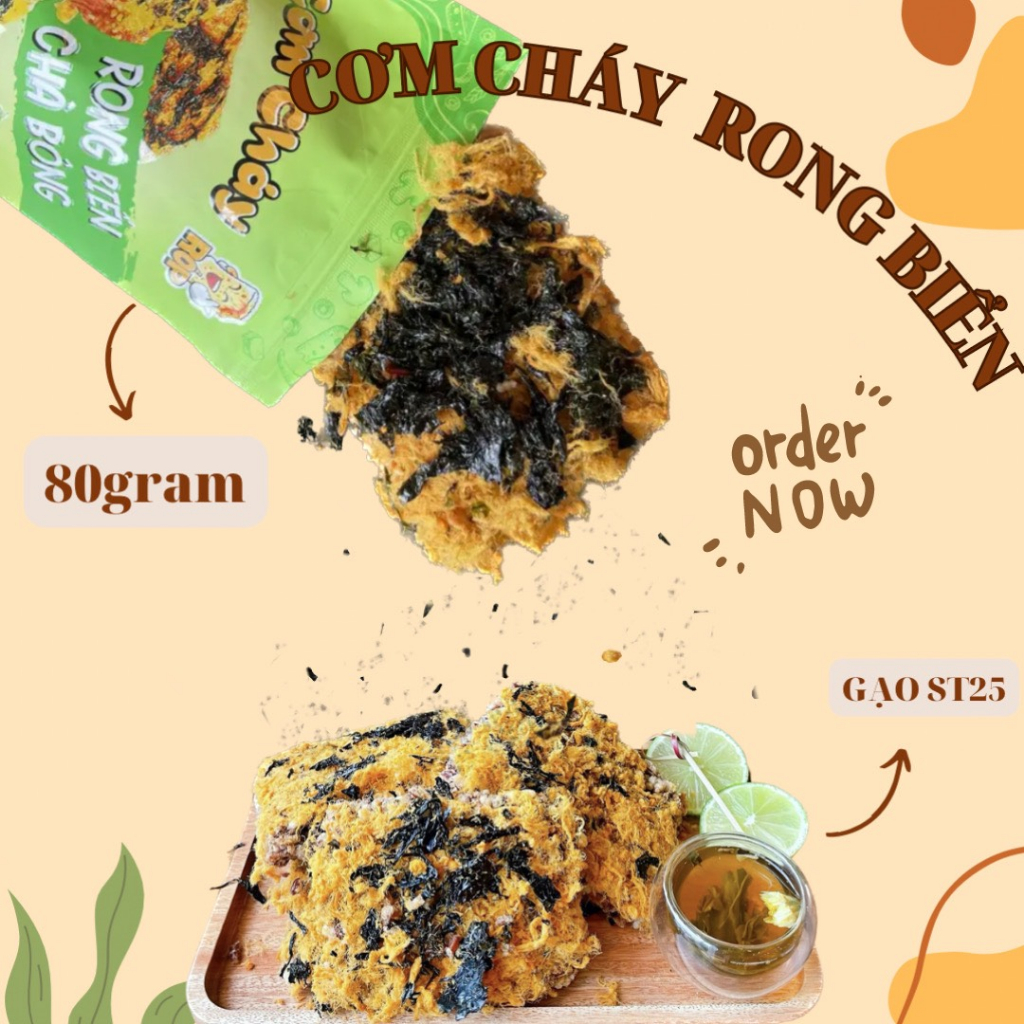 Cơm Cháy Rốp rong biển chà bông loại 80 gram