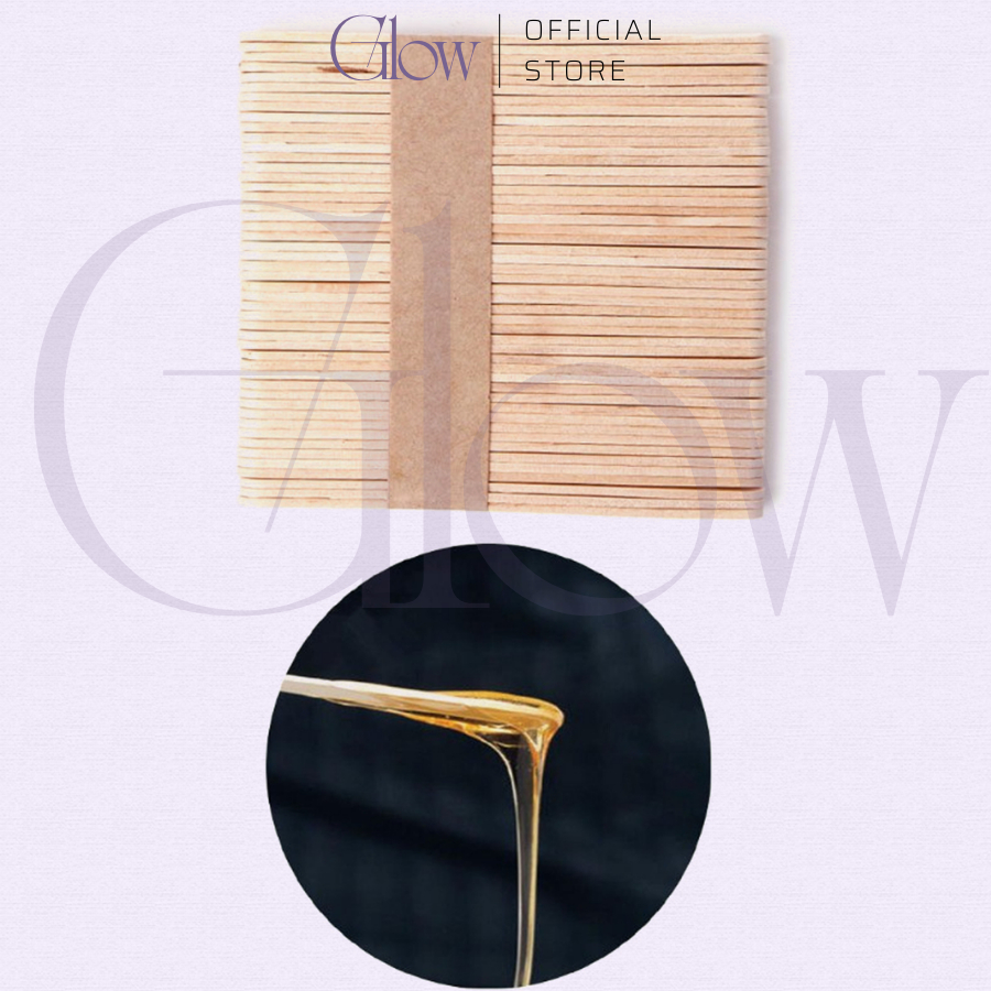 Combo 4 Que Gỗ Bôi Sáp GLOW WAXING Size Lớn  Chuyên Dùng Phết Sáp Wax Lông