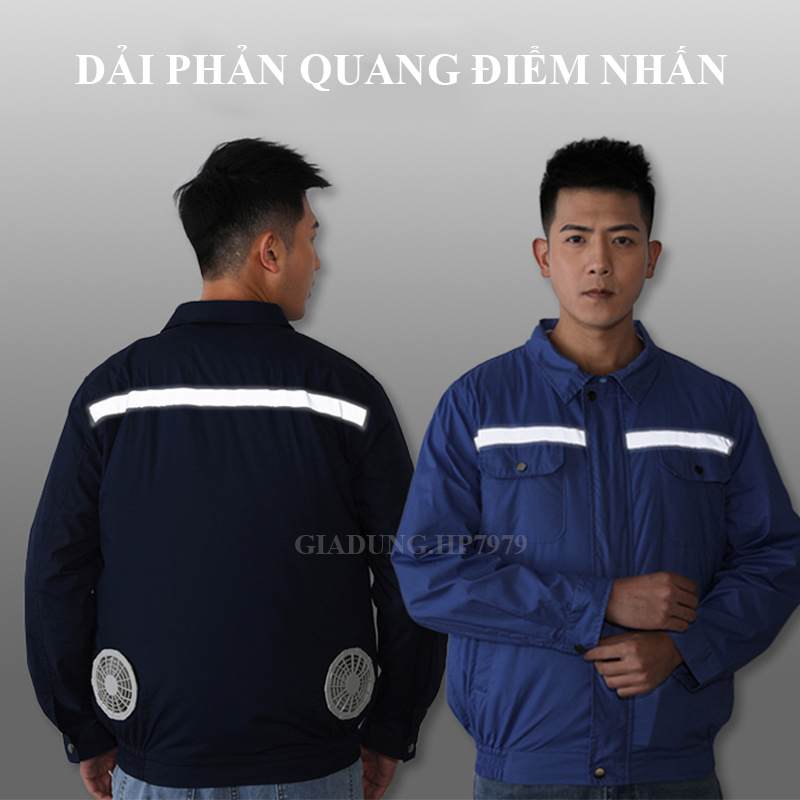 Áo Bảo Hộ Gắn Quạt Làm Mát Cơ Thể Áo Điều Hòa Pin 40000mAH Thông Gió Chống Nóng Chắn Tía UV HP79