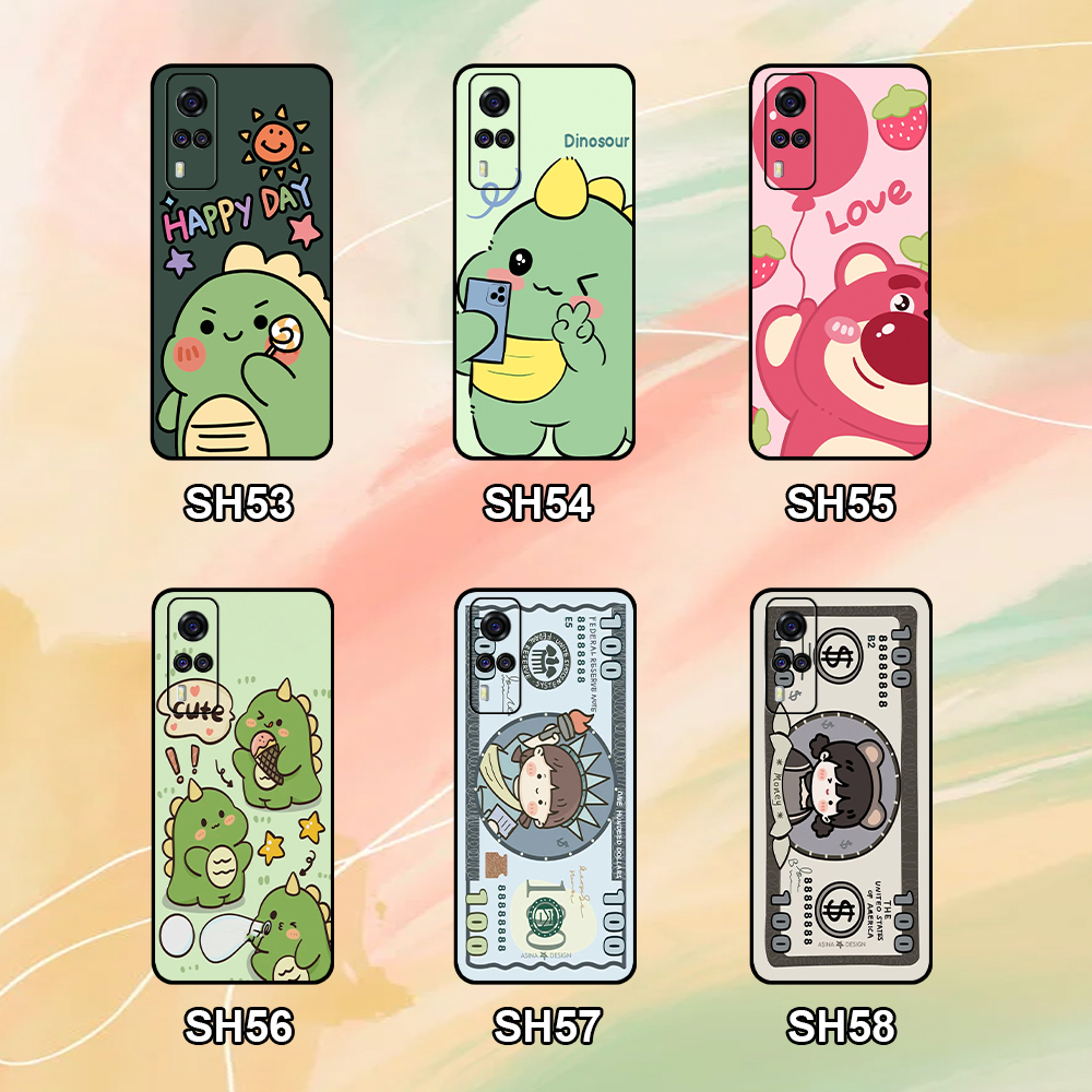 Ốp Vivo Y51 2020 / Y51s / Y72 5G / Y53s in hình khủng long xanh ,gấu hồng dễ thương