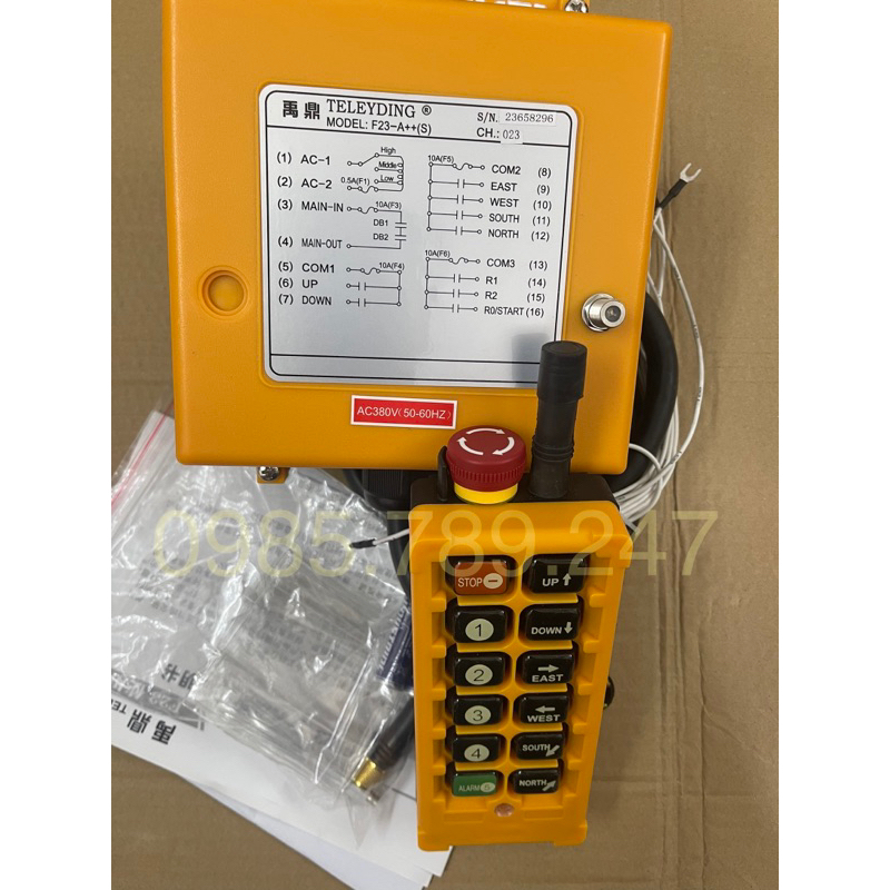 Điều khiển từ xa F23BB, F23A++ cho cầu trục loại 12/10 nút, nguồn 380V/ 220V/ 24V-36V (F23-BB, F23-A++)