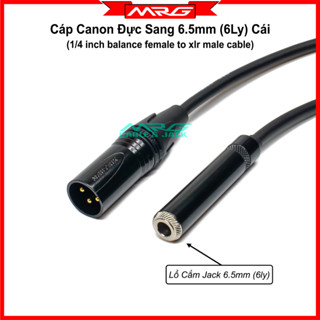 Dây XLR Jack Canon Đực Ra 6 Ly Cái (1/4inch Balance Female to XLR Male)