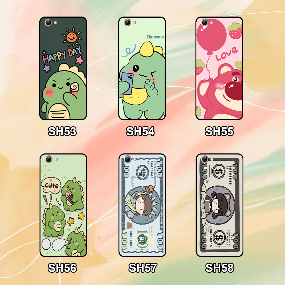 Ốp Vivo Y53 / Y55 / Y71 in hình khủng long xanh ,gấu hồng dễ thương