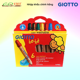 Hộp bút sáp 6 màu cho trẻ nhỏ nhập khẩu Ý GIOTTO Be-bè Thân to 466400