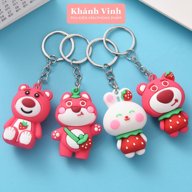 Móc Khoá Gấu Dâu Lotso Xinh Xỉu
