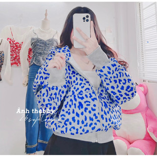 Áo khoác form lửng hoạ tiết da beo ( ảnh thật + video )