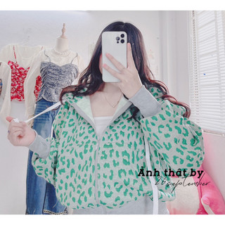 Áo khoác form lửng hoạ tiết da beo ( ảnh thật + video )