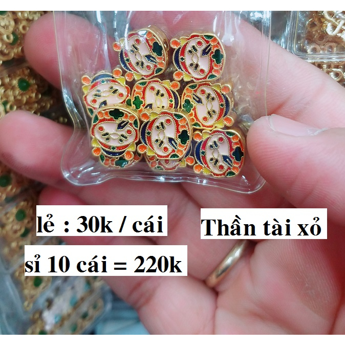 Charm TiTan ( bền màu ) - xỏ ngang - ông thần tài may mắn : sỉ 10 cái giá 220k - liên hệ tạo combo ]