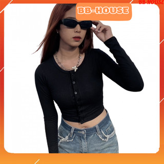 Áo thun croptop phối nút 09AHH