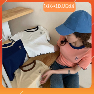 ÁO CROPTOP THÊU THỎ PHỐI CỔ CH002